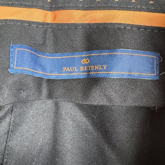 Paul Betenly Dress Pants Size 31x30 Charcoal Striped Straight Fit Wool Office - Picture 5 of 10